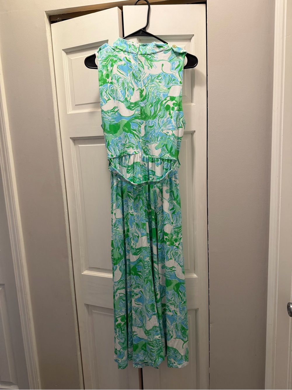 NWT LILLY PULITZER COLMAN MIDI DRESS SIZE 8 CAPRI BLUE GALLOPING GALS - Picture 7 of 12